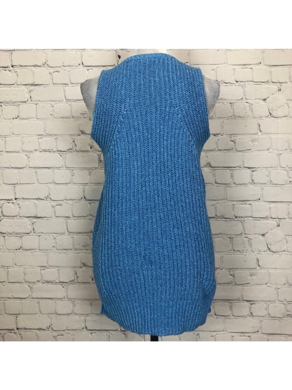 J Mclaughlin Amber Azzurro Stitch Knit Sweater Size M Sleeveless Blue - Picture 3 of 7